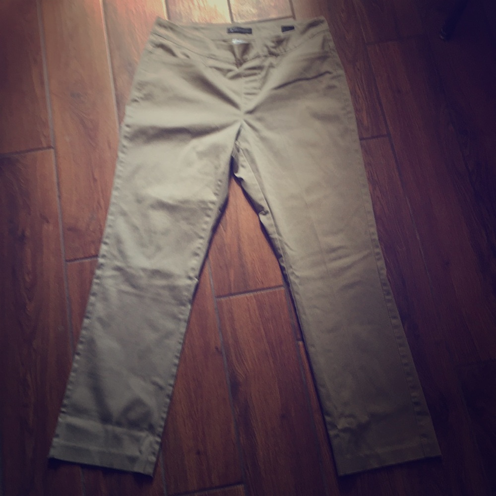 Khaki straight leg pants